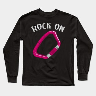 Rock on pink distressed Long Sleeve T-Shirt